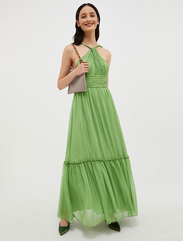 Chiffon maxi dress - green - MAX&Co.