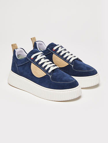 Suede platform trainers  - navy blue - MAX&Co.